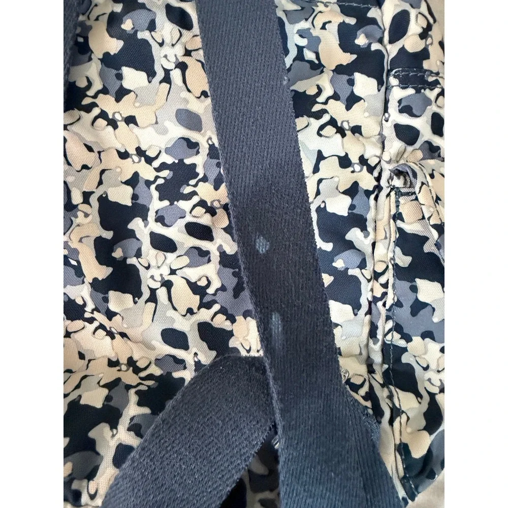 Kipling City Pack All-Day Backpack Blue‎ Tan Flower Art Everyday Travel